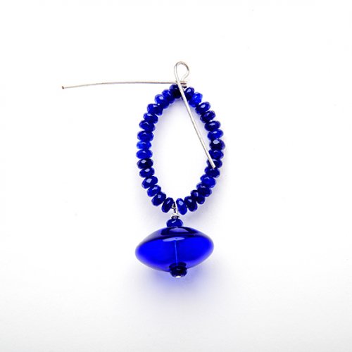 Nancy Chase's Cobalt Blue Glass Earrings - , Contemporary Wire Jewelry, Beads, begin a wrapped loop